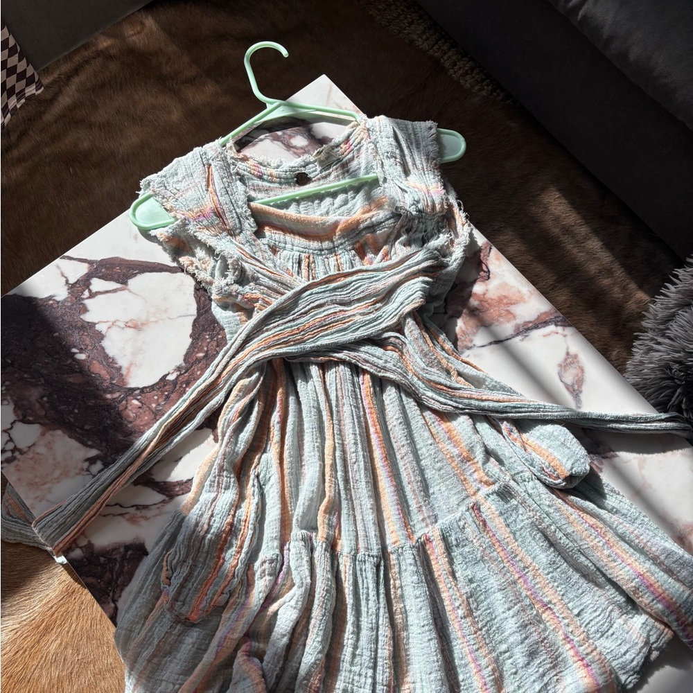 Free People Pastel Striped Midi Dress